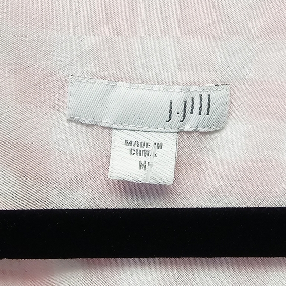 J. Jill Pink Gingham Print Collared V-Neck Long Sleeve Pullover Shirt Size M - Picture 5 of 7